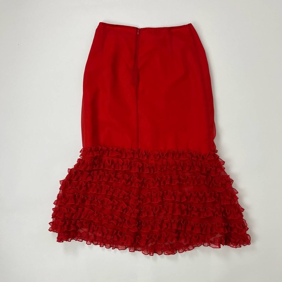 Red Mermaid Ruffles Skirt - Picture 2 of 3